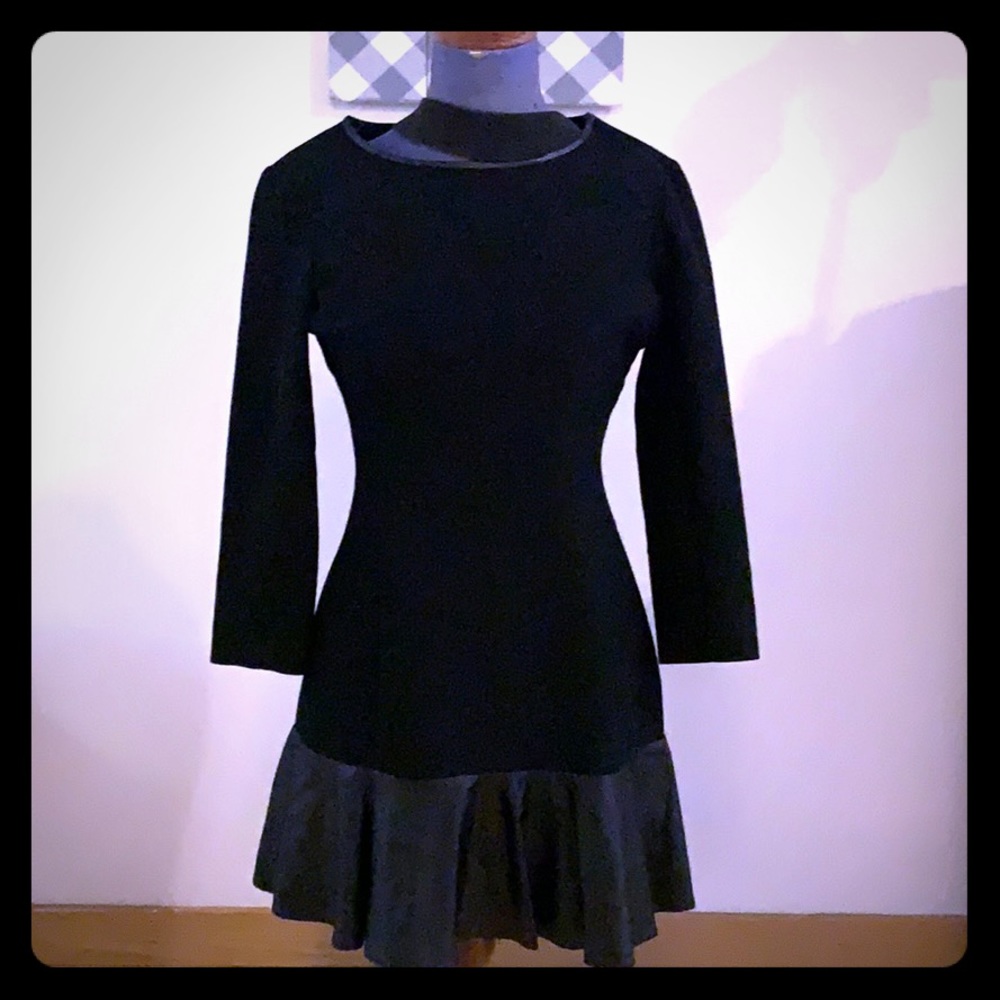 Zara drop waist ruffle black dress gorgeous! M